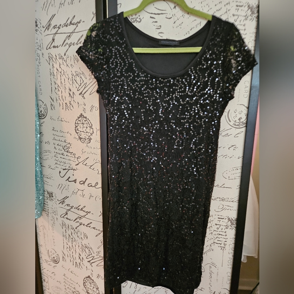 American City Wear Black Sequin Mini Dress
